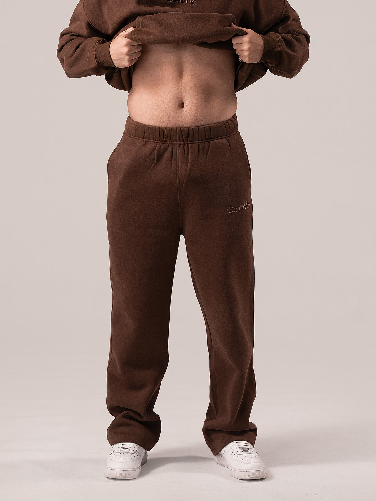 Straight leg tracksuits - chocolate