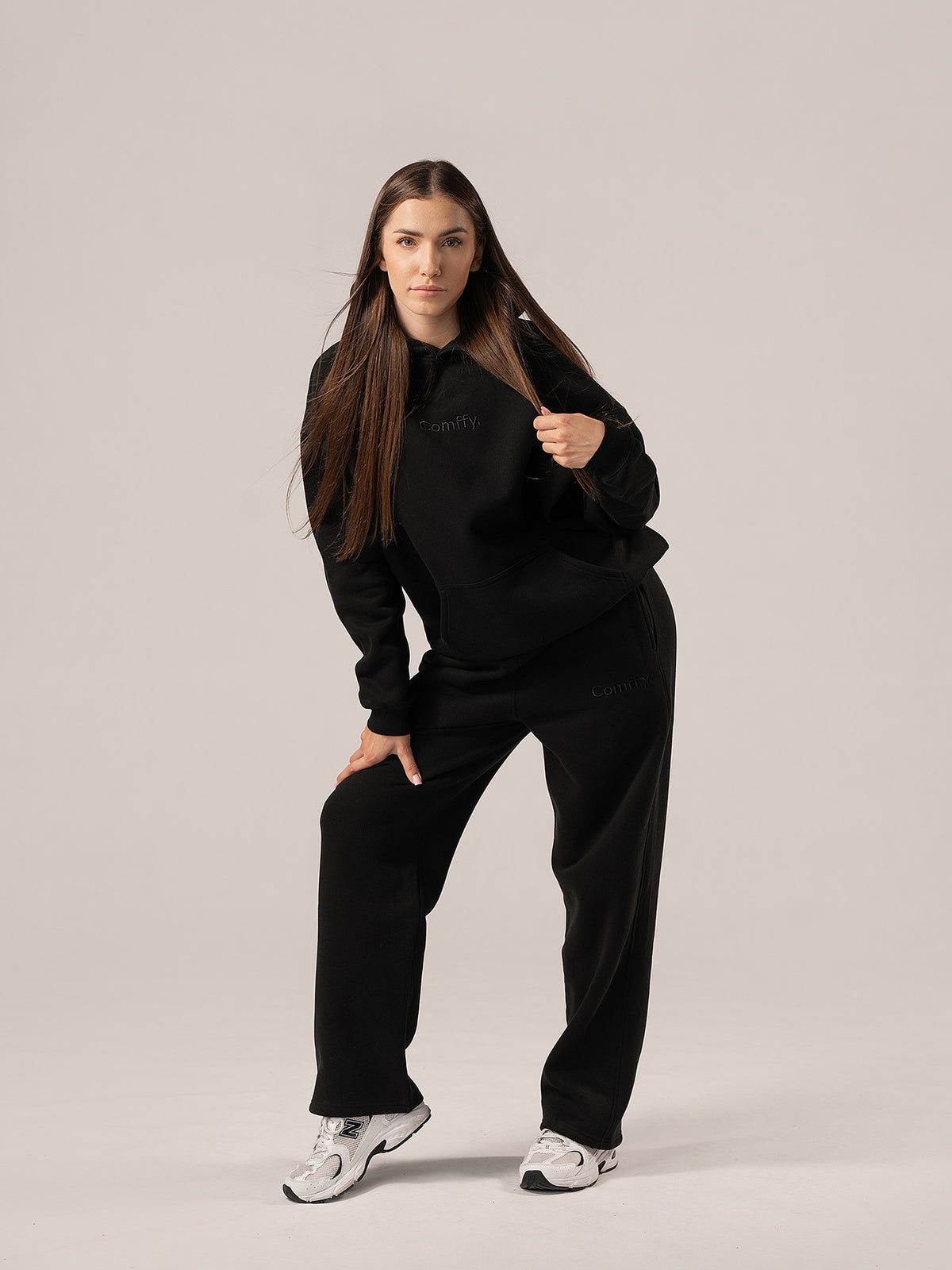 Straight leg tracksuit - deep black